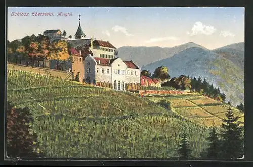 AK Murgtal, Blick auf das Schloss Eberstein mit Garten