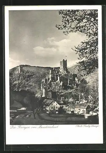 AK Manderscheid, Ortspartie mit den Burgen