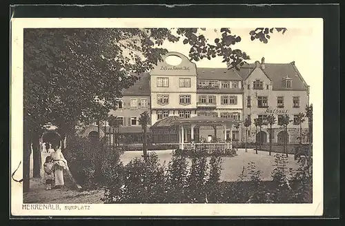 AK Herrenalb, Kurplatz mit Pavillon