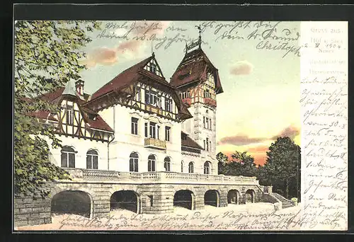 AK Hof a. Saale, Restaurant im Theresienstein