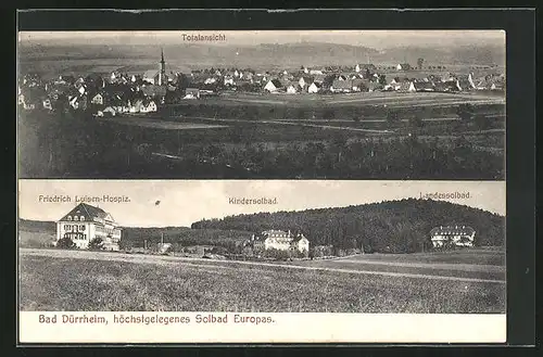 AK Bad Dürrheim, Kindersolbad, Friedrich Luisen-Hospiz, Totalansicht