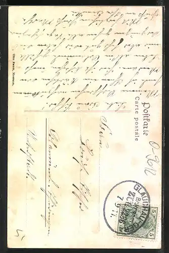 AK Meerane i. Sa., Gondelteich, Meerchen, Bismarck-Denkmal