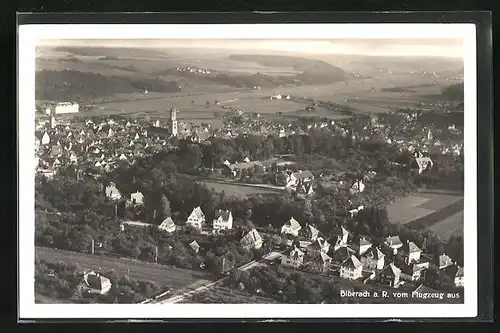 AK Biberach a. R., Ortsansicht aus der Vogelschau, Fliegeraufnahme