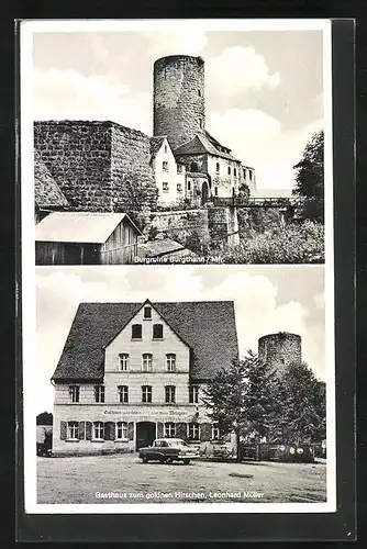 AK Burgthann, Gasthaus zum goldnen Hirschen Inh. Leonhard Müller, Burgruine