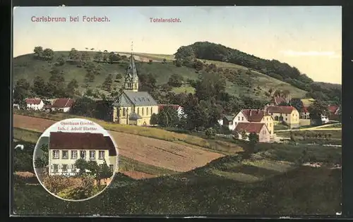 AK Carlsbrunn bei Frobach, Gasthaus Goebel, Totalansicht