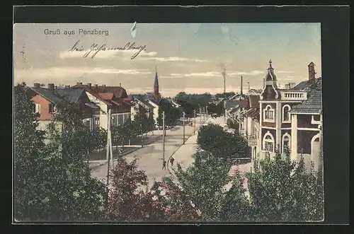 AK Penzberg, Strassenpartie in der Stadt