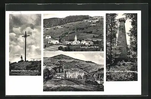 AK Langfurth, Gasthof Büchelstein, Der Aussichtsturm im Sonnenwald, Büchelstein, Kerschbaum