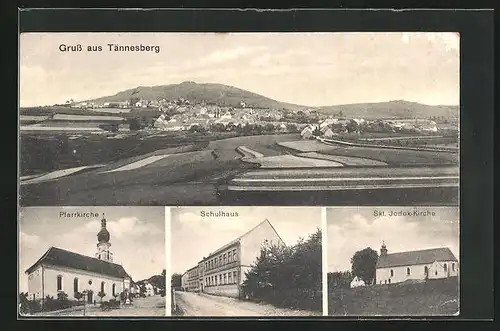 AK Tännesberg, Pfarrkirche, Schulhaus, Skt. Jodok-Kirche