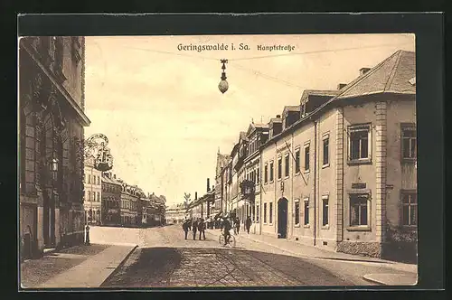 AK Geringswalde i. Sa., Blick in die Hauptstrasse