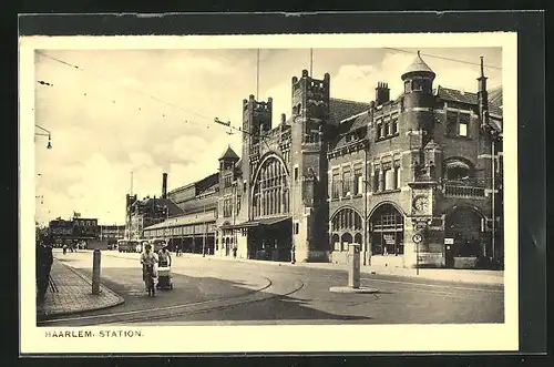 AK Haarlem, Station, Bahnhof