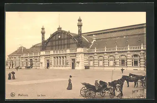 AK Malines, La Gare, Bahnhof