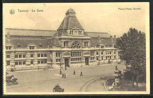 AK Tournai, La Gare, Bahnhof