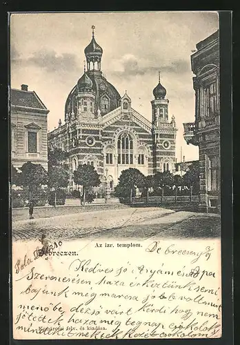 AK Debrecen / Debreczin, Blick auf die Synagoge