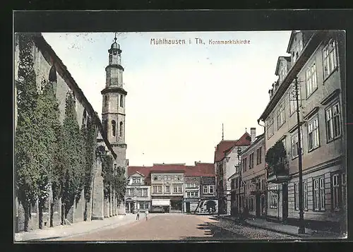 AK Mühlhausen i. Th., Ansicht der Kornmarktskirche