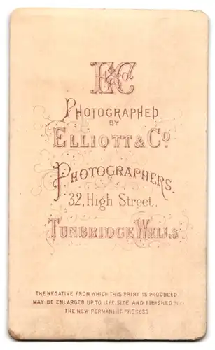 Fotografie Elliott & Co., Tunbridge Wells, 32, High Street, Portrait junge Dame im Kleid mit Korb