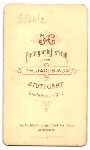 Fotografie Th. Jacob & Cie, Stuttgart, Breite-Strasse 2, Portrait junge Dame mit Locken