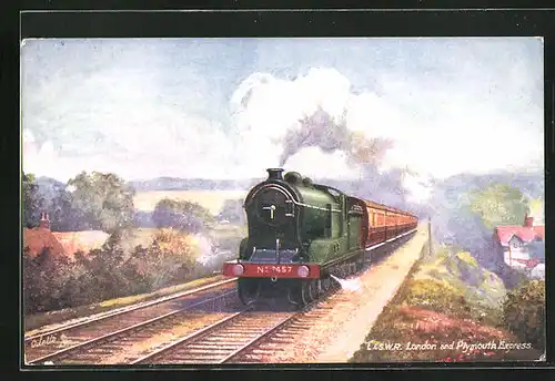 Künstler-AK L & SWR London and Plymouth Express, englische Eisenbahn