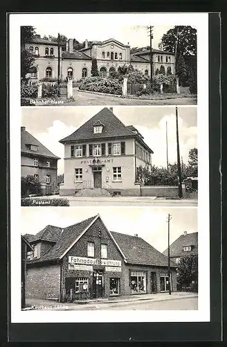AK Haste /Grafsch. Schaumbg., Kaufhaus Lübke, Bahnhof, Postamt