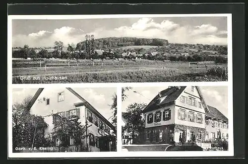 AK Holzhausen, Gasthaus von E. Kissling, Rathaus