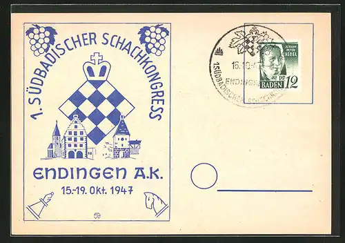 AK Endingen, 1. Südbadischer Schachkongress 1947