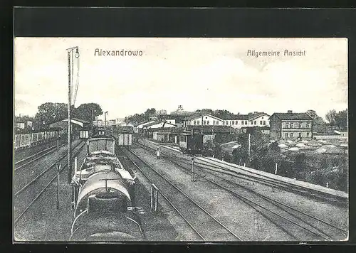 AK Alexandrowo, Eisenbahn am Bahnhof