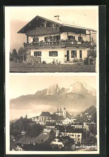 AK Berchtesgaden, Totalansicht mit Alpen