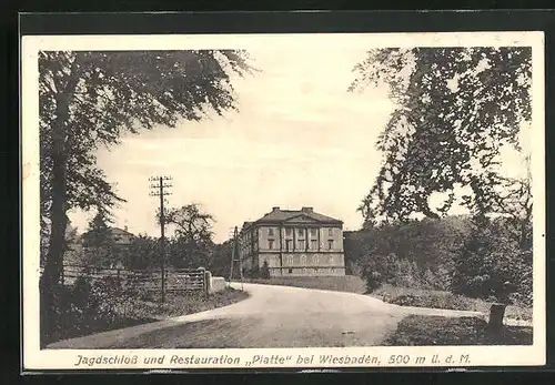 AK Wiesbaden, Gasthaus und Jagdschloss Platte
