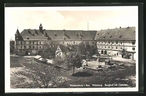 AK Weissenburg, Wülzburg, Burghof mit Cisterne
