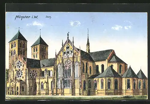 AK Münster i. W., Blick auf Dom