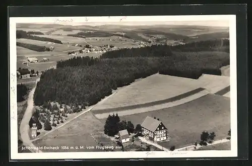 AK Schönwald-Eschek, Fliegeraufnahme Felder und Wald