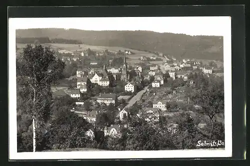 AK Sebnitz, Ortsansicht aus der Vogelschau