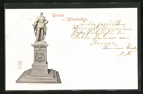 AK Wiesbaden, Kaiser Friedrich-Denkmal