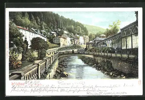 AK Wildbad, Olga-Strasse, Flusspartie