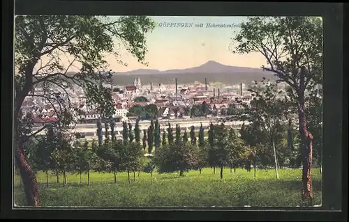 AK Göppingen, Totalansicht mit Hohenstaufen