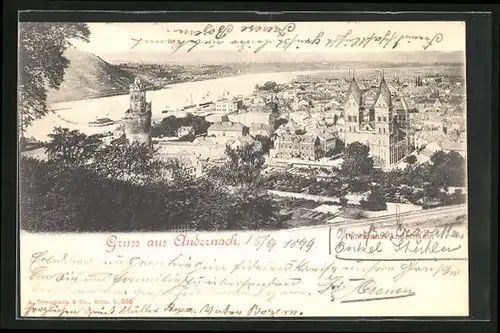 AK Andernach, Panorama der Stadt