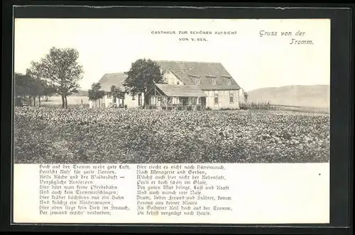 AK Tromm, Gasthaus zur schönen Aussicht