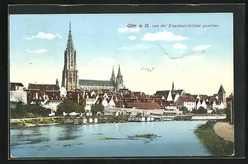 AK Ulm a. D., Teilansicht mit Münster