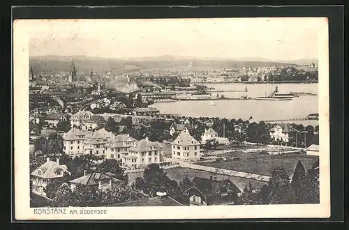 AK Konstanz a. Bodensee, Totalansicht mit Kirche