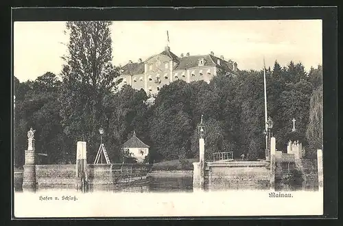 AK Mainau, Hafen und Schloss