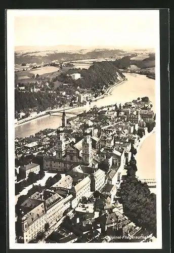 AK Passau, Fliegeraufnahme mit Fluss