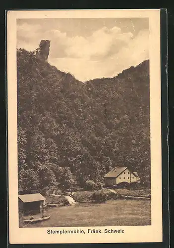 AK Stempfermühle, Uferpartie mit Hang