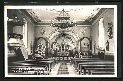 AK Bernau /Baden, Inneres der Kirche mit den 2 Gemälden von Hans Thoma