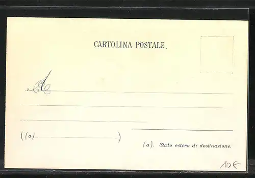 AK Italien, Briefmarken, Fahne und Wappen