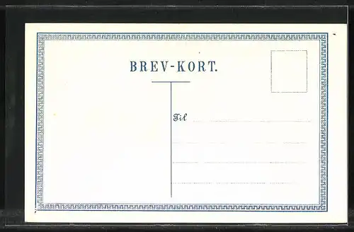 Präge-AK Dänemark, Briefmarken Wappen mit Löwen und Herzen, Landkarte