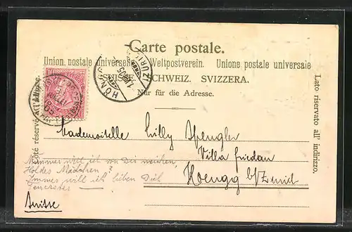 Präge-AK Schweiz, Briefmarken, Wappen mit Kranz