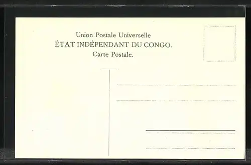 Künstler-AK Congo, Briefmarken und Wappen