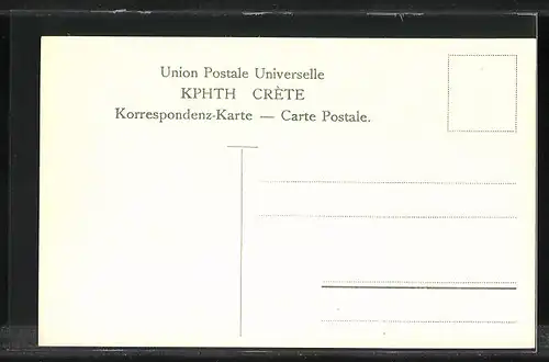 Künstler-AK Kreta, Briefmarken und Wappen