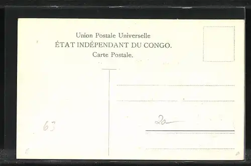 Präge-Künstler-AK Congo, Briefmarken und Wappen