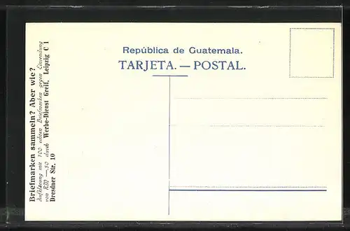 Künstler-AK Guatemala, Briefmarken und Wappen