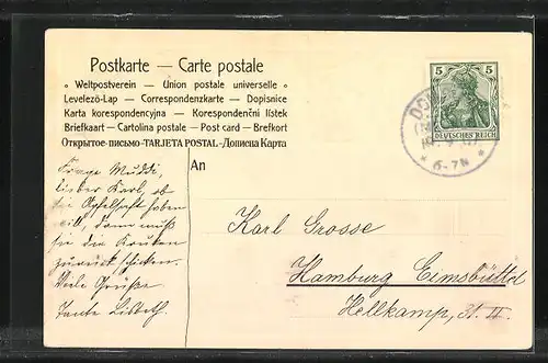 Präge-Künstler-AK Bayern, Briefmarken und Postbote, Wappen